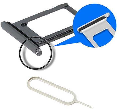MMOBIEL SIM Card Slot Tray Holder Replacement Compatible with iPhone XS - 5.8 inch - 2018 - Incl. Rubber Gasket and Sim Pin - Gray