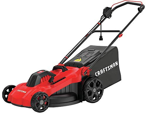 CRAFTSMAN Electric Push Lawn Mower, 20-Inch Deck, Corded, Powerful 13-AMP Motor, 6 Setting Height Adjustment, Winged Blades, 3 in 1 Bagging, Mulching and Discharge (CMEMW213)