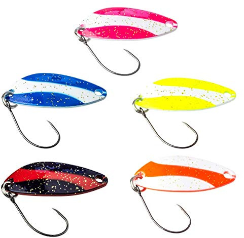 FISHINGFAY Swing Set Spoon, Poids: 3,7 grammes, Longueur: 3,2 cm, leurres pour la Truite, cuillères pour la Truite, appâts pour la Truite pour la pêche à la Truite, à l'omble Chevalier et à la Perche