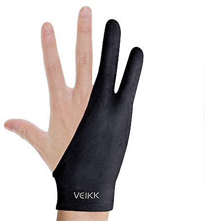 Fesjoy Guantes de dibujo de dos dedos, ligeros, resistentes al sudor, suaves y compatibles con gráficos para tablet