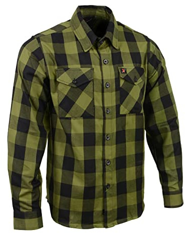 Milwaukee Leather Herr MNG11668 svart och grön flanellskjorta, multi, XL, mång, XL