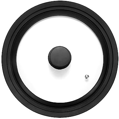 Universal Lid for Pots, Pans and Skillets Fits 16cm, 18cm & 20cm Diameter Cookware - Frying Pan Cover Universal Glass Lid with Heat Resistant Silicone Rim ＆ Tempered Glass