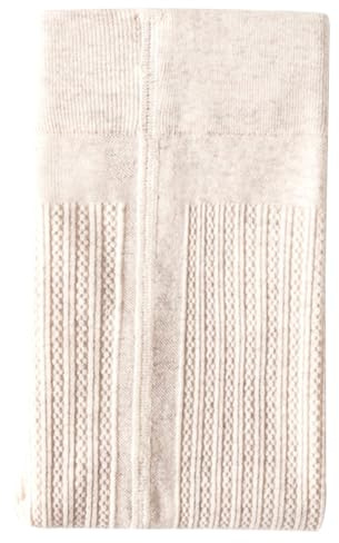 Cable Knit High Elastic Waist Twisted Striped Cotton Thick Tights - Warm Autumn Winter for Women Ladies - Wool UK Oatmeal White
