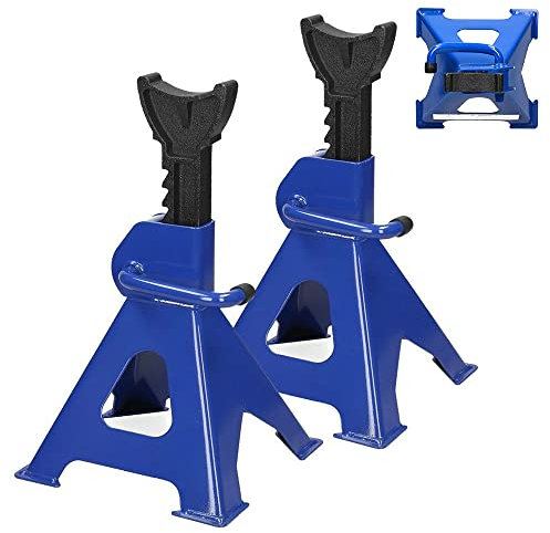 3-tons axelstativ, 2 st axelstativ 2 tons justerbara stålaxel-domkraftsstativ Heavy Duty Caravan Van Vehicle Stand Lyftverktyg