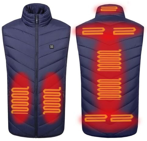 GDJGNUDK Chaleco Calefactable, Chaqueta Calefactora Eléctrica USB con 3 Niveles de Configuración de Calor para Hombres y Mujeres, Chaleco Calefactor de Invierno para Caza, Exterior, Camping(Gris,6xl)