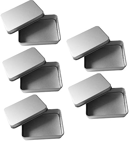 BCOATH 5pcs Storage Box Trading Card Frosted Iron Box Rectangular Poker Cards Storage Jewelry Tinplate Container