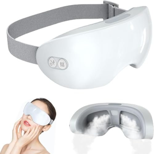 AOBUJDUB Eyerelis Steam Therapy Mask, Masseur Oculaire avec Chaleur Et Froid, 2 Modes Réglables Masque Chauffant sans Fil