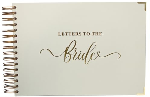 Letters to the Bride Buch A4 – Hochwertiges Erinnerungsbuch mit Goldprägung, Spiralbindung & Buchecken – 30 leere Seiten für Briefe an die Braut – Geschenk zur Hochzeit & JGA (weiss)