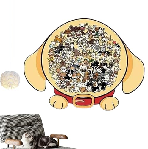 Mbiyhgta Puzzle Animal – Jouet Assorti encadré par Un Chien, Puzzle en Bois coloré pour, Jeu de réflexion éducatif | Activité d'apprentissage Amusante pour garçons Filles Adultes Amis âgés pré
