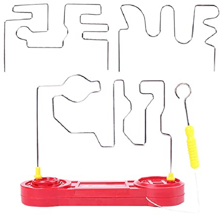 Pegciuho Juego de Laberinto de Choque Eléctrico, Juego de Alambre Zumbador Estable, Simple, Usando Juguetes Científicos Educativos Universales, Juguete de Desc, Tres Niveles