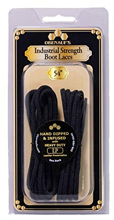 Obenauf's Boot Laces Industrial Strength Black Waxed Round 1 Pair black Size: 72 Inch For 10 Inch High Boots
