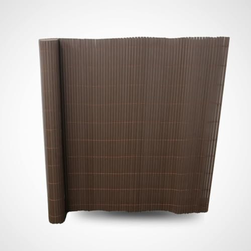 COMERCIAL CANDELA FELPUDOS Y ALFOMBRAS Cañizo PVC Doble Cara con Bridas | Estera de PVC | Resguardo Visual Intimidad para Jardín, Balcón o Terraza | Resistente Color (1,5_x_3_Metros, MARRÓN)