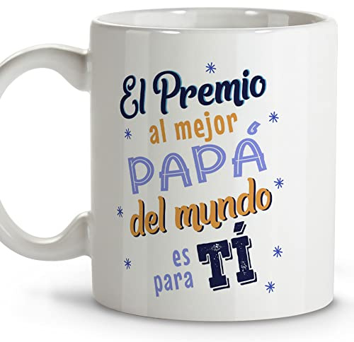 LolaPix Taza Papa Desayuno. Dia del Padre Regalos. Tazas con Mensajes. Regalo Papá Primerizo. Apta para Lavavajillas. Taza día del Padre 330ml. Premio Papá