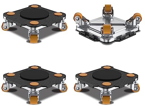 ONEON Kit Sposta Mobili con Ruote - Agg. Connect Dolly Pro Nero 4Pz