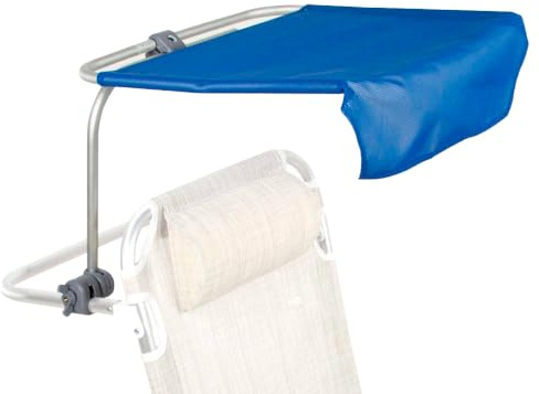 Active folding beach basket parasol, tiltable and rotatable 360º rotatable, aluminum frame, textile fabric, blue color, easy installation, 50 x 45 x 37 cm, summer accessories, parasol (62352)