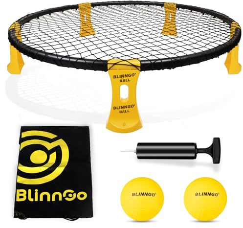 Gziztx Roundnet Ball Game Set, Includes Playing Net, Balls, Bag, Ball Pump and Rules, Outdoor Games for the Beach, Park, and Backyard