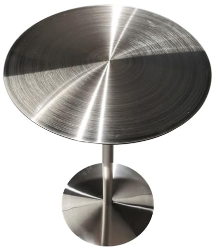 Mesa de Bar Redonda, Mesa de té de Acero Inoxidable con Parte Superior Alta de 50 cm/60 cm, Mesa de Comedor de Cocina con Base Estable, mesas auxiliares para sofá de Sala de Estar Moderna pa