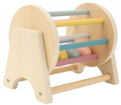 Generic Giocattolo per Bambini del Tamburo Rotante, Montessori Tamburi Rotanti Giocattoli per Bambini Montessori Ispirati a Rotazione Tamburi per 6-12 Mesi Rotolando Tamburo per Bambino