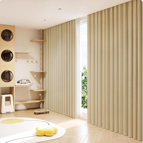 Cortina Acústica Cortinas Cortinas Opacas para Dormitorio Aislantes Frio y Calor Reducción de Ruido para Evitar El Viento Frío para Dormitorio(2.70x2.50 m/106.3x98.5)