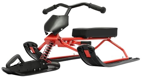 LENDISIY Trineo con dirección para niños, trineo infantil con frenos de pie y cuerda de tracción, trineo con volante, trineo para bocas de esquí, trineo infantil, trineo con patines de nieve, máximo