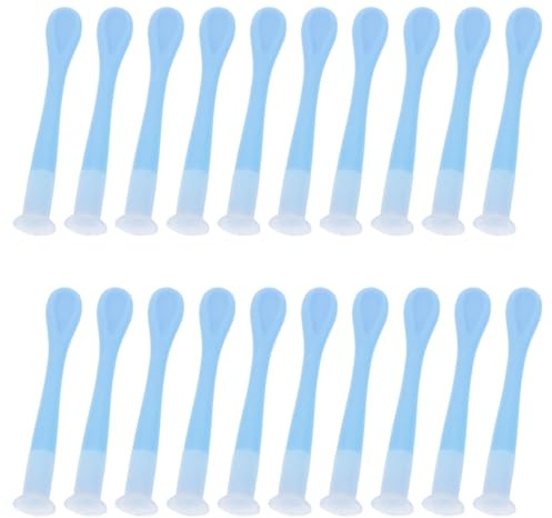 LRXIYODE Lot de 20 Outils D'insertion Retrait pour Lentilles de Contact Bleu Ciel, Applicateurs à Ventouse Réutilisables Ergonomiques pour Porteurs de Lentilles, Accessoires