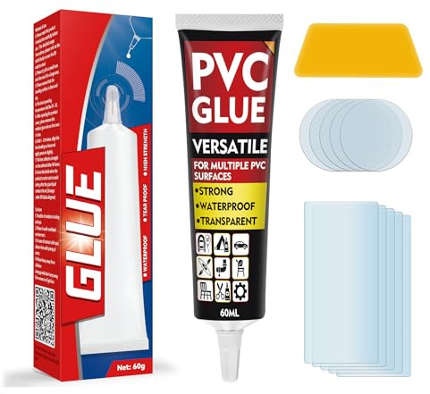 Bellifluous Kit Réparation Piscine, 60ml Rustine Matelas Gonflable, Transparente Rustine Piscine pour Bouées, Lit Gonflable, Matelas et Bateaux, Reparation Liner Piscine Colle PVC