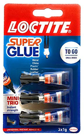 Loctite 1623820 SuperGlue Mini Trio, 1 g - Pack of 3 (4, N/A)