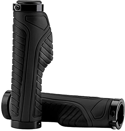 ROCKBROS Bike Grips Bicycle Handlebar Grips Double Aluminum Clamp Lock On Covers Handlebar Covers for MTB BMX Mountain Bike Black