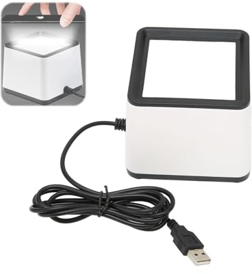 Handsfree Streckkodsläsare, R42 2D 1D Streckkodsläsare Allround Desktop USB Streckkodsläsare Mobil Scan Code Payment Box, för POS PC Supermarket Bokhandel Retail Mall