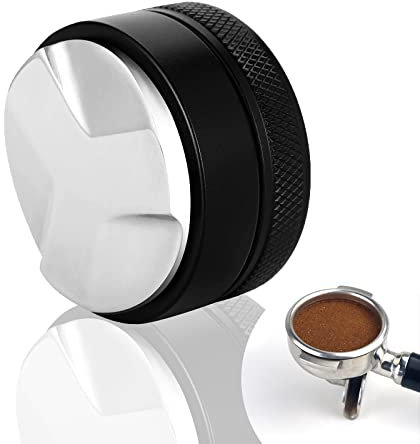 Distributeur de Café Espresso, 304 Stainless Steel Presse Café 58 mm, Outil de Nivellement du Café Moulu, Noir