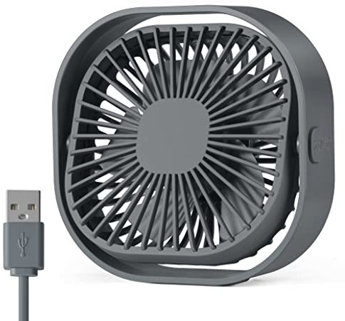 benpen USB Tischventilator Leise Klein,360° Mini Ventilator Grow,Small Table Fan Mit 3 Stufe,BüRo Ventilator,keiner USB Lüfter pflanzen ventilator Schreibtisch Schlafzimmer Zuhause im Freien PC