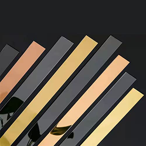 5M Metallisch Spiegelartig Zierleisten Selbstklebend Bordüre Tapete Flexible Zierleisten Sparpaket, Ultra Dünn Kronenformen, Deckenleiste, Schälen und Aufkleben ( Color : Rose gold mirror , Size : Wid