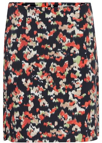 ICHI IHKATE Print SK10 Damen Bleistiftrock Rock 74% Polyester, 22% Viskose, 4% Elasthan Regular fit, Größe:M, Farbe:Total Eclipse Multi AOP (202709)