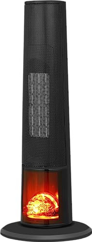 ARDES | AR4P22FP ATMO Termoventilatore Torre Ceramica Con Effetto Fiamma LED Timer 12 Ore e Telecomando Ceppo Ardente Oscillante