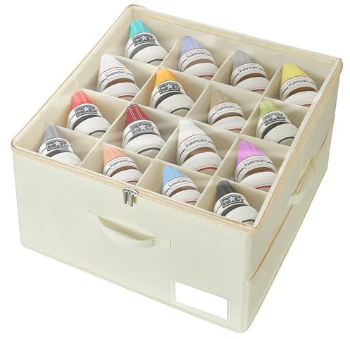 Eurhomewit Schuhorganizer Platzsparend, Passt 16 Paare, Schuh Organizer für Schrank Durchsichtigem Deckel, Große Schuh Aufbewahrung, Aufbewahrungsbox mit Netztasche und Tragegriff (Beige)