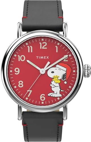 Timex X Peanuts TW2V61100 - Reloj Snoopy Holiday de 40 mm, Rosso, Correa