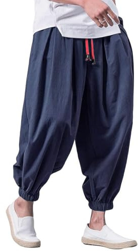 LYZXYZAI Kampfkunst Tai Chi Trainingshosen Unisex Freizeithose Weite Beine Bloomers Yoga Pumphose Pump Haremshose Qigong Shaolin Weite Beine Elastische Taille Tai Chi Kung Fu Hose,007,5XL