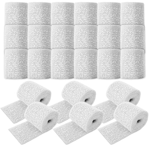 ZUQIAN 24 Pack 3âx 180â Plaster Cloth Rolls Bulk (Each Roll), Plaster Gauze Bandage for Craft, Gauze Bandage Roll for Modeling, Masks, Scenery, Belly Cast (3In x 15Ft/ 5Yd)