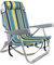 TIENDA EURASIA – Silla de Playa Plegable | 61x28x85.5 cm | Rayas Multicolor | Sistema de Transporte Tipo Mochila | Aluminio y Textileno | 4 Posiciones | Cojín reposacabezas | 2 Bolsas con Cremallera