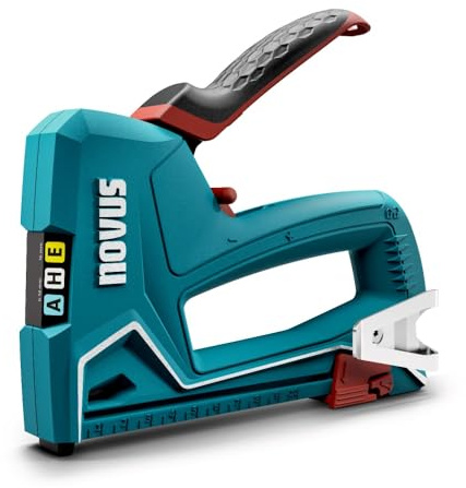 Novus J-50 Handtacker – Tacker für Feindrahtklammern bis 14mm und Nägel bis 16mm, Tackerpistole für Gewebe, Stoffe und Zierleisten 030-0449