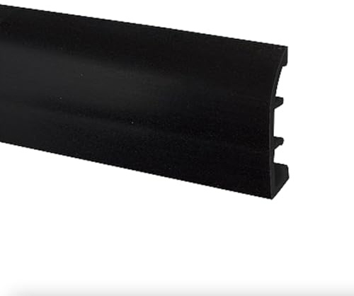 ZOCCOLINO BATTISCOPA PVC CAVO, FUNZIONE PASSACAVO PREZZO VENDITA AL METRO) IN BARRE DA 2,5 METRI) PUÒ CONTENERE CAVI ELETTRICI (NERO)