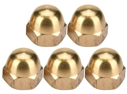 Ausla 20 M3 M4 M5 M6 Dome Head Cap Acorn Hex Nuts Set for Vehicle Fasteners 20 M8 5 M10 5 M12 Brass Material High Strength Fasteners for Machinery Furniture Vehicles (M8(10PCS))