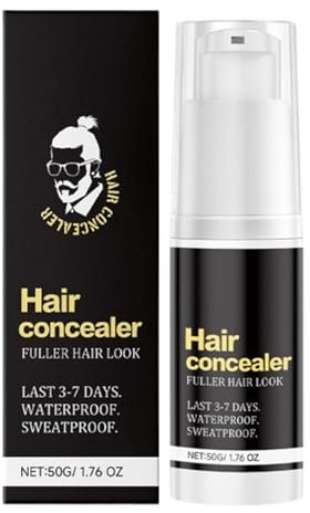 Hairfillups Haar-Concealer | Hairfillups Haar-Concealer Schwarz 50 g, Haar-Concealer für Männer, deckt problemlos lose Haare ab und verbessert den Haaransatz bei dünner werdendem Haar