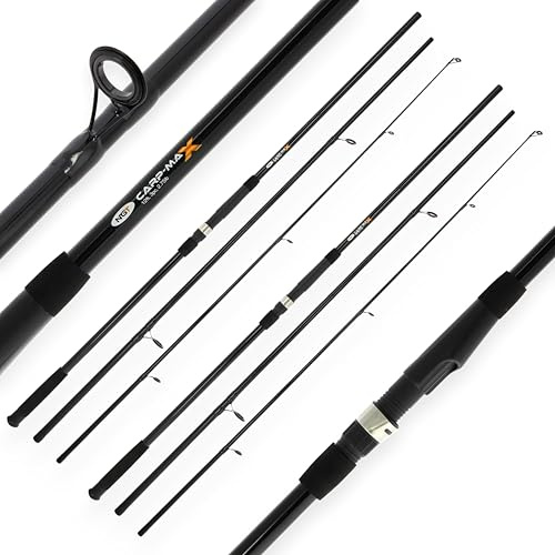 2 x NGT Carp Max 12ft 3pc Carp Rod 2.75lb Test Curve Fishing Tackle Black