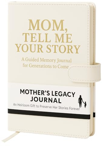 Mom Tell Me Your Life Story läderdagbok (inbunden) – en familjs släktklenod minnessak med + 275 uppmaningar att dela hans liv berättelsebok och minnen, mors dag, julklapp från dotter och son