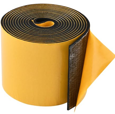 Nastro in schiuma autoadesivo, 5 m, larghezza 100 mm, spessore 3 mm, in neoprene, guarnizione in gomma, antivibrazione, anti-collisione, isolamento antiurto per finestre, porte e auto