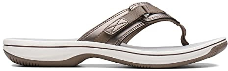 Clarks Brinkley Sea, Chanclas Mujer, Black Synthetic, 38 EU