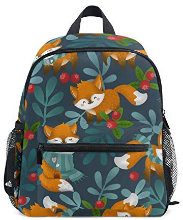 Sac à Dos pour Enfants Sac de Jardin d'enfants d'âge préscolaire de forêt d'hiver Renard Mignon pour Les garçons Filles