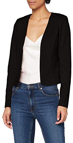 ICHI IHKATE - Giacca Corta BL da Donna, con Blazer Corto, con Elastico, 194008_Nero, XS