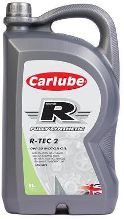 Carlube Triple R 0W-20 ACEA C5 & C6, API SP with RC, ILSAC GF-6A Fully Synthetic Engine Oil R-TEC 2 5L